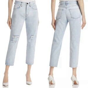 frame | le original howard rips high rise slim straight leg crop jeans | sz 32